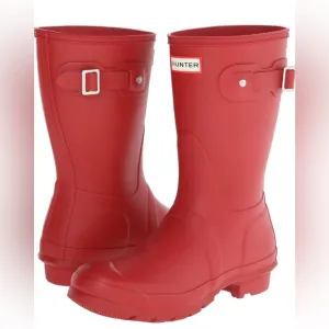 HUNTER Original Matte Finished Red Rain waterproof Boot Women's size 5 Mid Calf