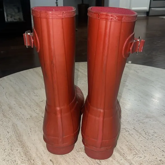 HUNTER Original Matte Finished Red Rain waterproof Boot Women's size 5 Mid Calf