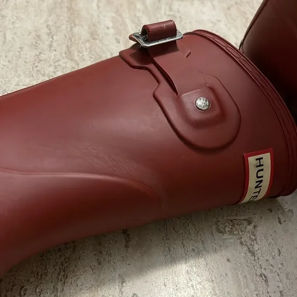 HUNTER Original Matte Finished Red Rain waterproof Boot Women's size 5 Mid Calf