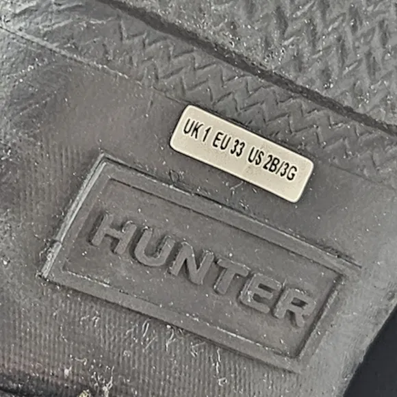 Hunter original nebula rain boots size 3 black