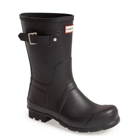 HUNTER Original Short Men's Waterproof Rain Boot, Rubber Black, Size 11, NWT
