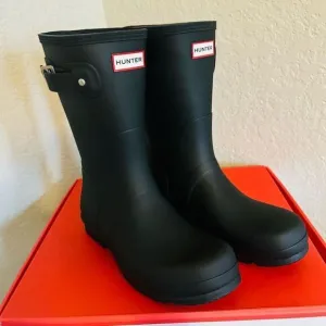 HUNTER Original Short Men's Waterproof Rain Boot, Rubber Black, Size 11, NWT