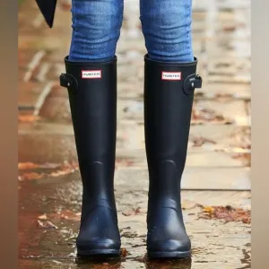 Hunter Original Tall Navy Blue Waterproof Boots 8