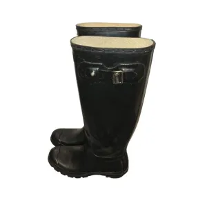 Hunter Tall Black Rubber Rain Boots Womens 8 Golashes Spring Puddles