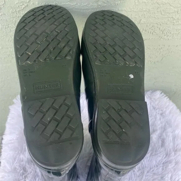 Hunter Women's Green Quilted Tall Rain Boots Size 9 Waterproof