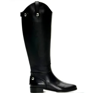 INC International Concepts Aleah Leather Boots - Black - size 6