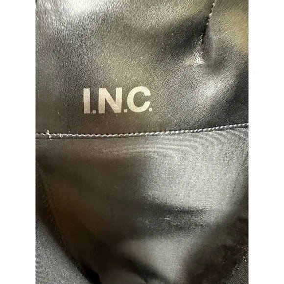 INC International Concepts Aleah Leather Boots - Black - size 6