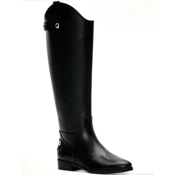 INC International Concepts Aleah Leather Boots - Black - size 6