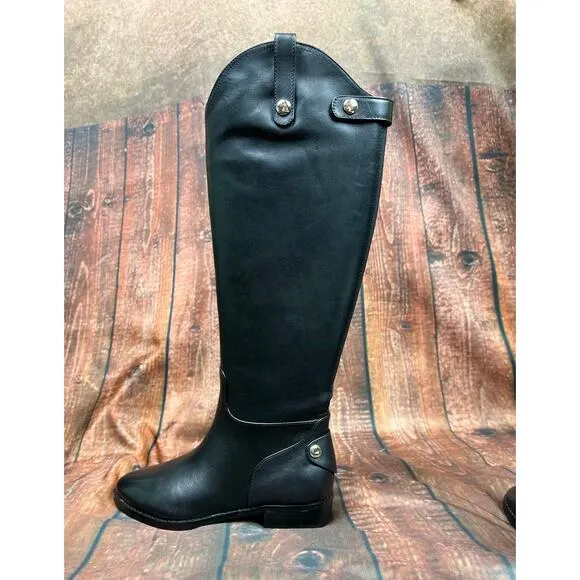 INC International Concepts Aleah Leather Boots - Black - size 6