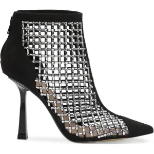 INC Women's Senalda Rhinestone Cage Ankle Boots Black Size 5.5 Medium