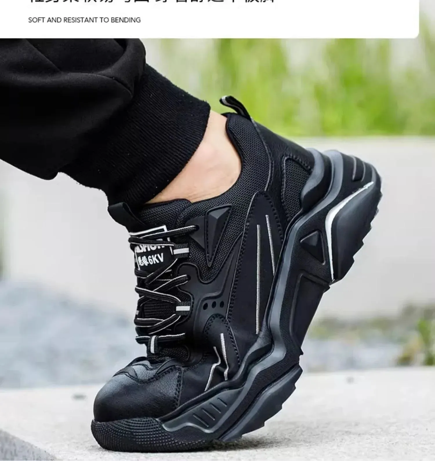 Indestructible Safety Sneakers Steel Toe Puncture Proof Anti Smash Kevlar Sole Lightweight Comfortable Work Shoes Insulated 6KV