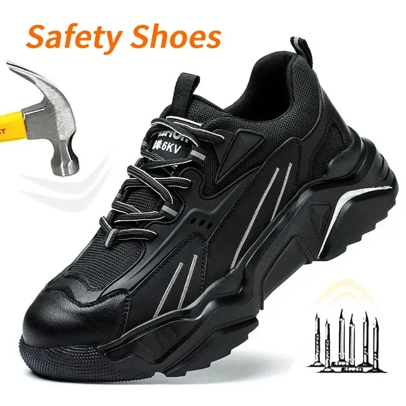 Indestructible Safety Sneakers Steel Toe Puncture Proof Anti Smash Kevlar Sole Lightweight Comfortable Work Shoes Insulated 6KV