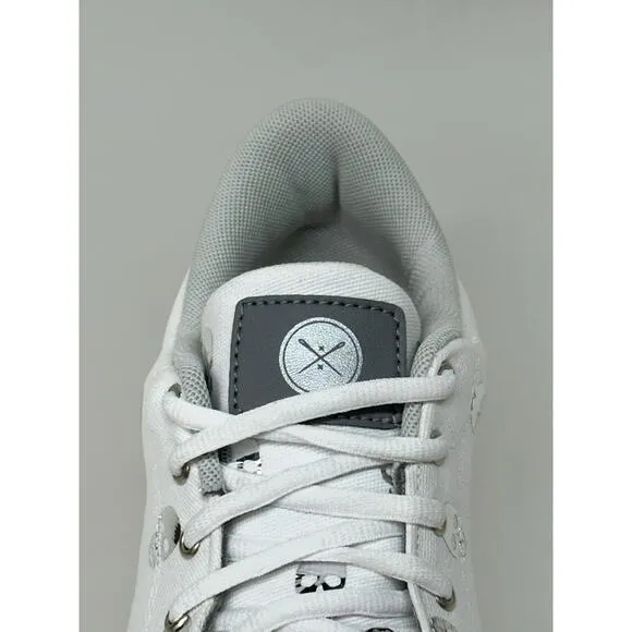 Inkkas Men’s White Sneakers Silver Reflective Skull Print Sz: 8