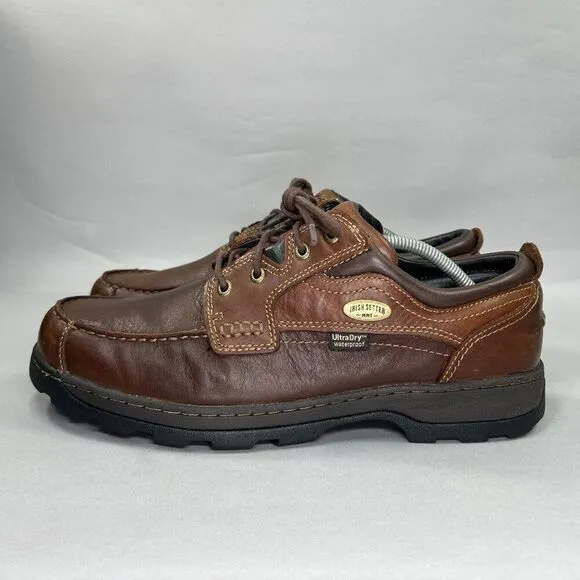 Irish Setter Men's Size 13 Soft Paw Brown Waterproof Leather Oxfords