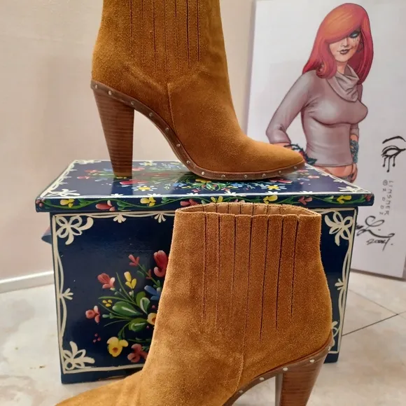 IRO Suede Ankle Boots in Tan