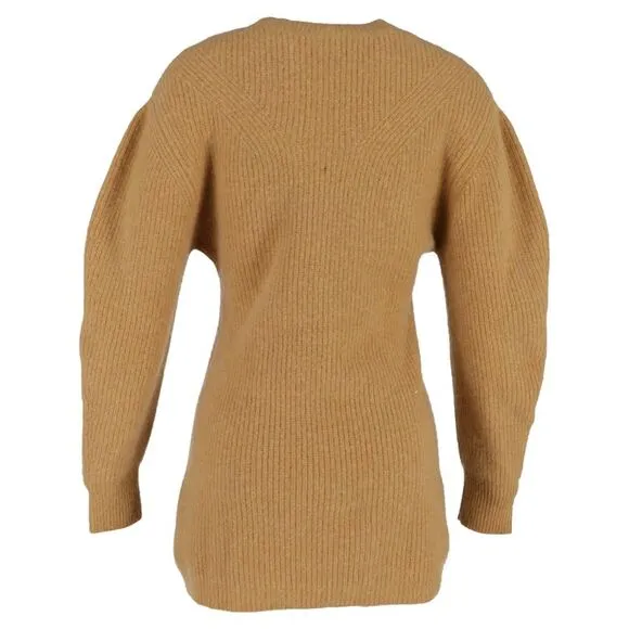 Isabel Marant Knitted Mini Sweater Dress in Brown Wool
