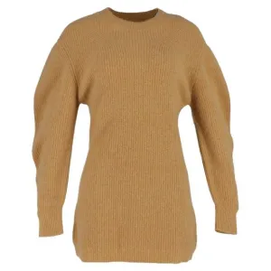 Isabel Marant Knitted Mini Sweater Dress in Brown Wool