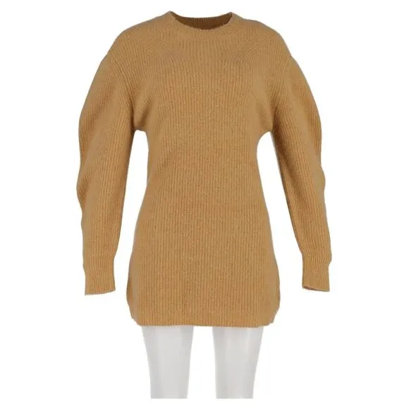 Isabel Marant Knitted Mini Sweater Dress in Brown Wool