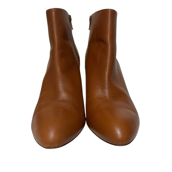 J. Crew Brown Italian Leather Pointed Toe High Heel Ankle Boots Booties Size 11