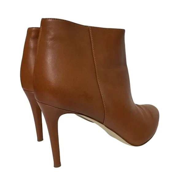 J. Crew Brown Italian Leather Pointed Toe High Heel Ankle Boots Booties Size 11
