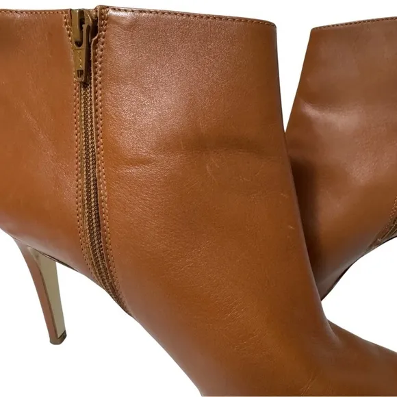 J. Crew Brown Italian Leather Pointed Toe High Heel Ankle Boots Booties Size 11