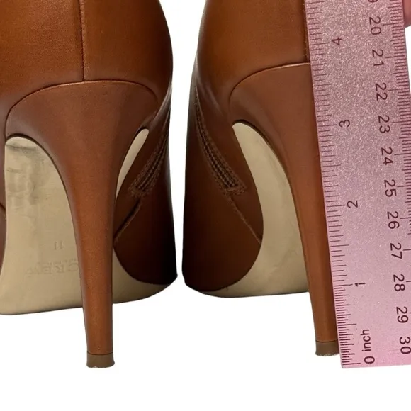 J. Crew Brown Italian Leather Pointed Toe High Heel Ankle Boots Booties Size 11