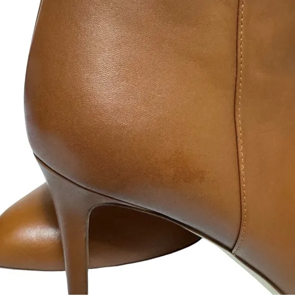 J. Crew Brown Italian Leather Pointed Toe High Heel Ankle Boots Booties Size 11