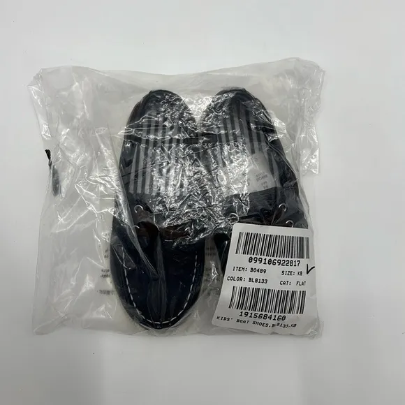 J Crew Factory Navy Blue Kids’ Boat Shoes size K8 BO489 NWT