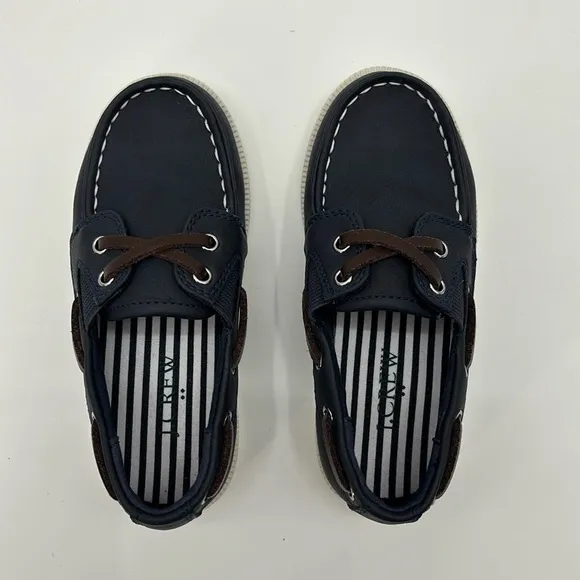 J Crew Factory Navy Blue Kids’ Boat Shoes size K8 BO489 NWT