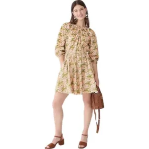J. Crew Liberty collab Smocked-waist mini dress Myra Butterfield Poppy fabric S