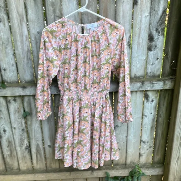 J. Crew Liberty collab Smocked-waist mini dress Myra Butterfield Poppy fabric S