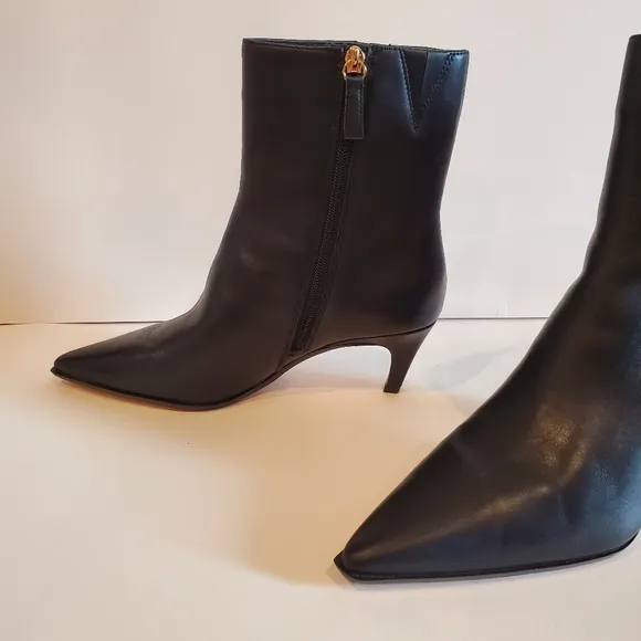 J. Crew New Stevie Black Leather Ankle Boots Women's Size 7.5