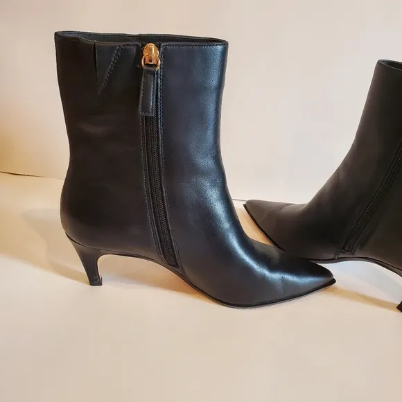 J. Crew New Stevie Black Leather Ankle Boots Women's Size 7.5