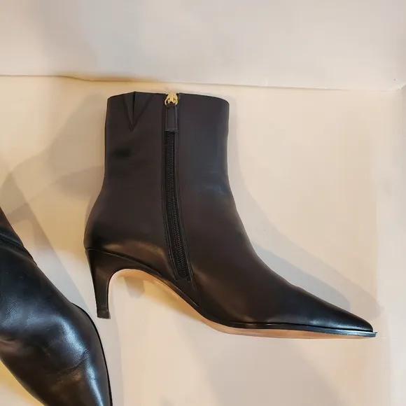 J. Crew New Stevie Black Leather Ankle Boots Women's Size 7.5