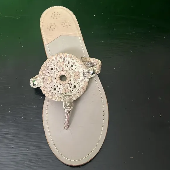 Jack Rogers Georgica Silver Jelly Sandals Flip Flops Women's Size10
