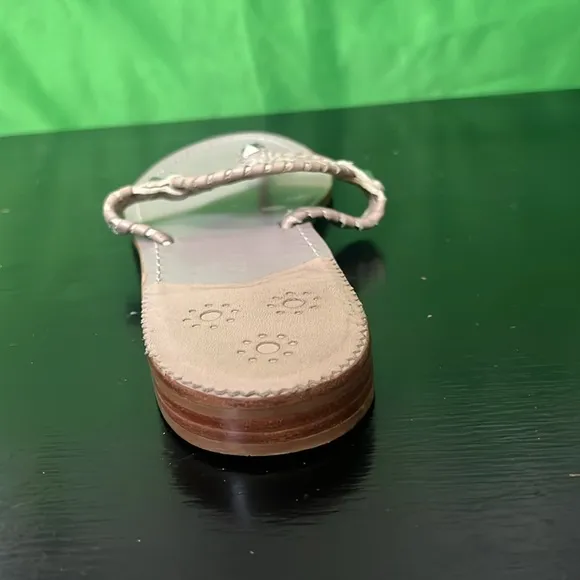 Jack Rogers Georgica Silver Jelly Sandals Flip Flops Women's Size10