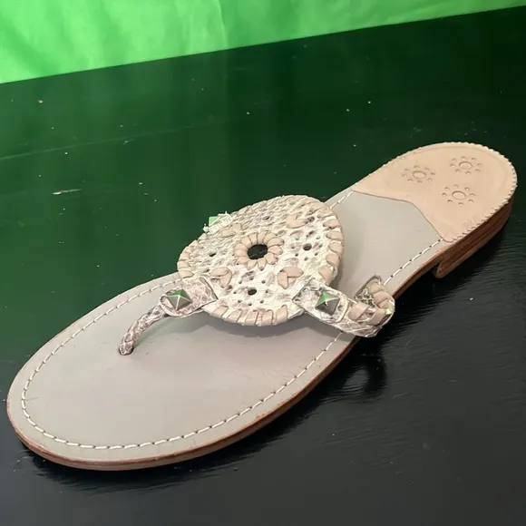 Jack Rogers Georgica Silver Jelly Sandals Flip Flops Women's Size10
