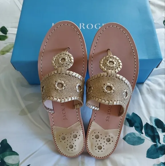 Jack Rogers Gold Sandals