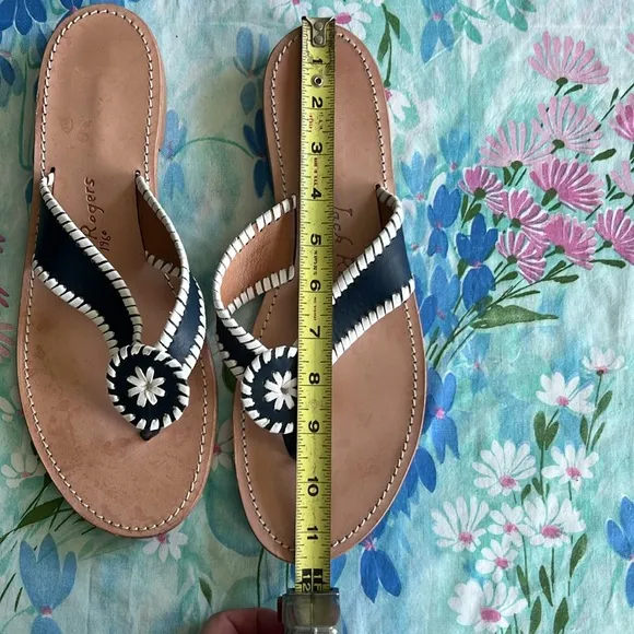 Jack Rogers Leather Flip Flop Sandals - 12