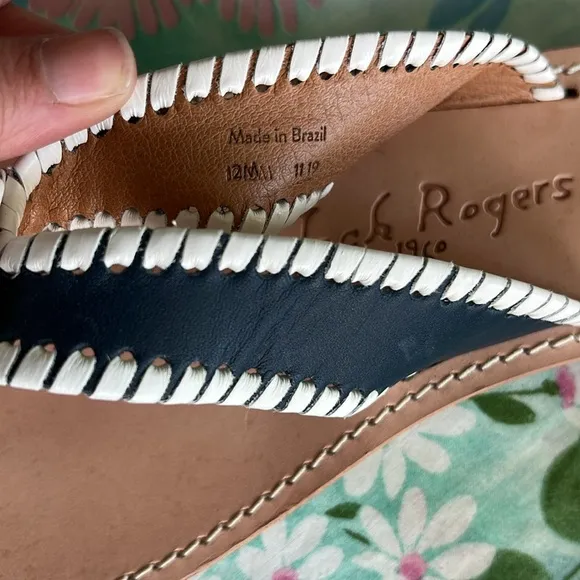Jack Rogers Leather Flip Flop Sandals - 12