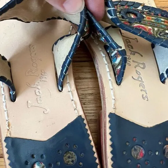 Jack Rogers Tribal Print Sandals Flip Flops Size 8