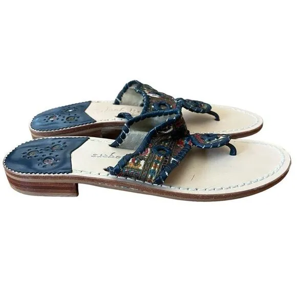 Jack Rogers Tribal Print Sandals Flip Flops Size 8