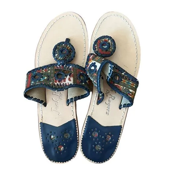 Jack Rogers Tribal Print Sandals Flip Flops Size 8