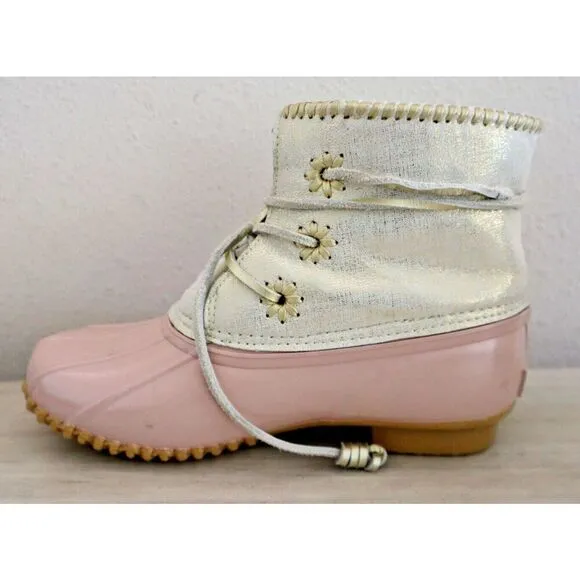 Jack Rogers Women's Sz 7 Blush Pink Chloe Classic Leather Rain Boots
