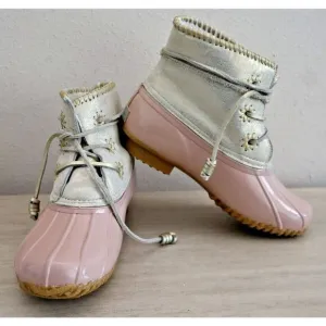 Jack Rogers Women's Sz 7 Blush Pink Chloe Classic Leather Rain Boots