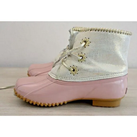 Jack Rogers Women's Sz 7 Blush Pink Chloe Classic Leather Rain Boots