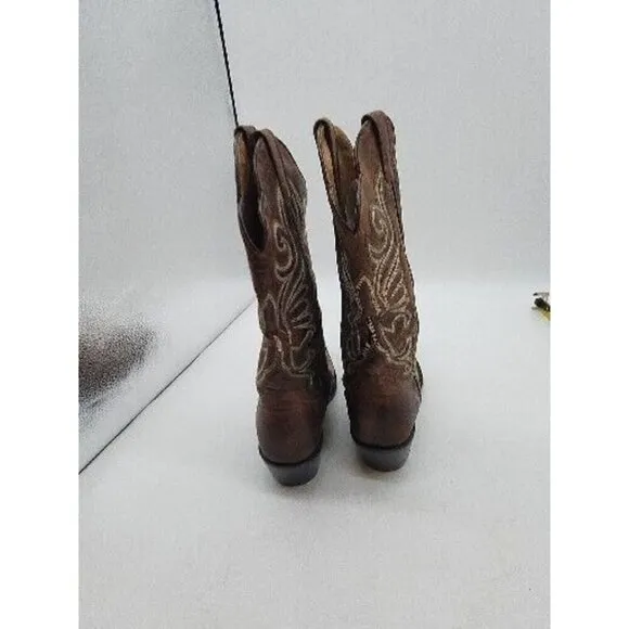 J.B. Dillon Womens  Leather Cowboy Boots Tan/Brown Size 6.5B Cowgirl