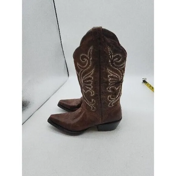 J.B. Dillon Womens  Leather Cowboy Boots Tan/Brown Size 6.5B Cowgirl
