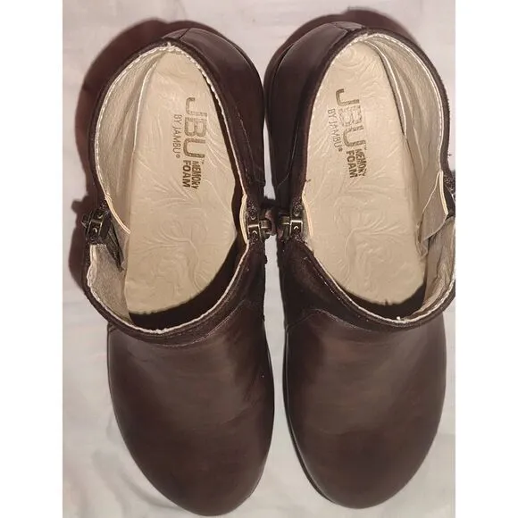 JBU Jambu Women’s Pilot Encore Wedge Ankle Boots Brown Size 9. Zippers