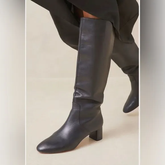 J.CREW Roxie knee-high riding square toe boots tall size 5 Roxy